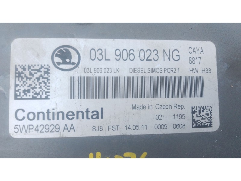 Recambio de centralita motor uce para skoda fabia ii (542) 1.6 tdi referencia OEM IAM 03L906023NG  