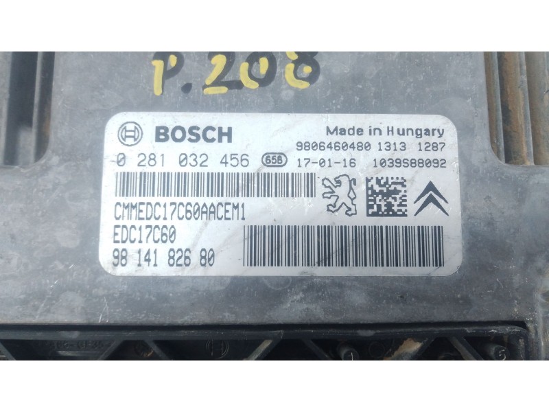 Recambio de centralita motor uce para peugeot 208 i (ca_, cc_) 1.6 hdi / bluehdi 75 referencia OEM IAM 9814182680 0281032456 