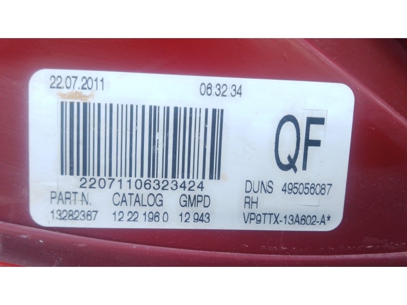 Recambio de piloto trasero derecho para opel insignia sports tourer selective referencia OEM IAM   