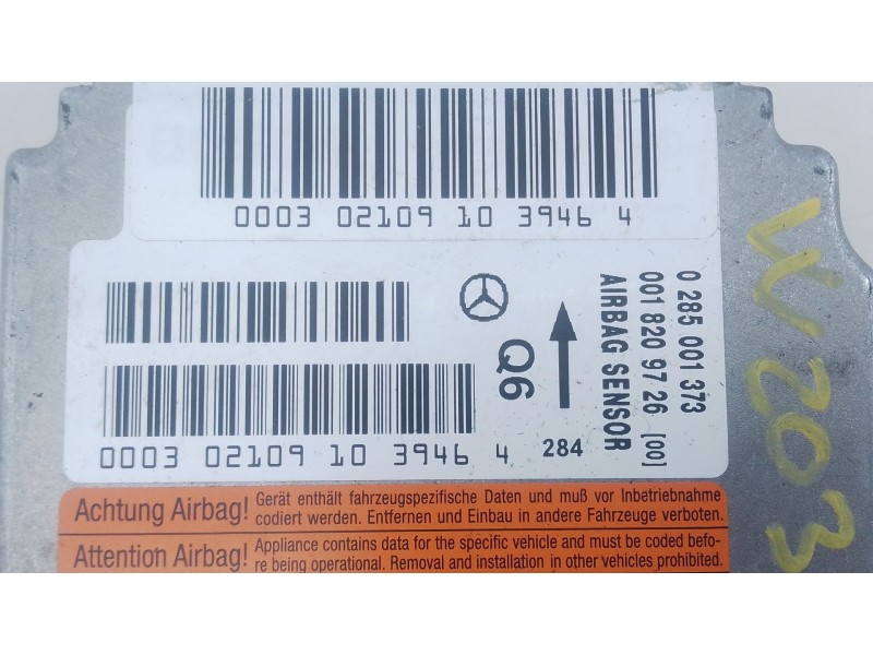 Recambio de centralita airbag para mercedes-benz clase c (w203) berlina 270 cdi (203.016) referencia OEM IAM   