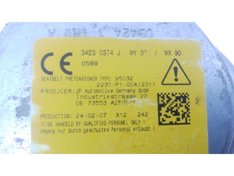 Recambio de cinturon seguridad trasero derecho para volkswagen tiguan (ad1, ax1) 2.0 tdi referencia OEM IAM   