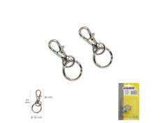 Recambio de ferreteria para universal mosqueton muelle con anilla 45 mm. blister 2 piezas mosqueton muelle con anilla 45 mm. bli