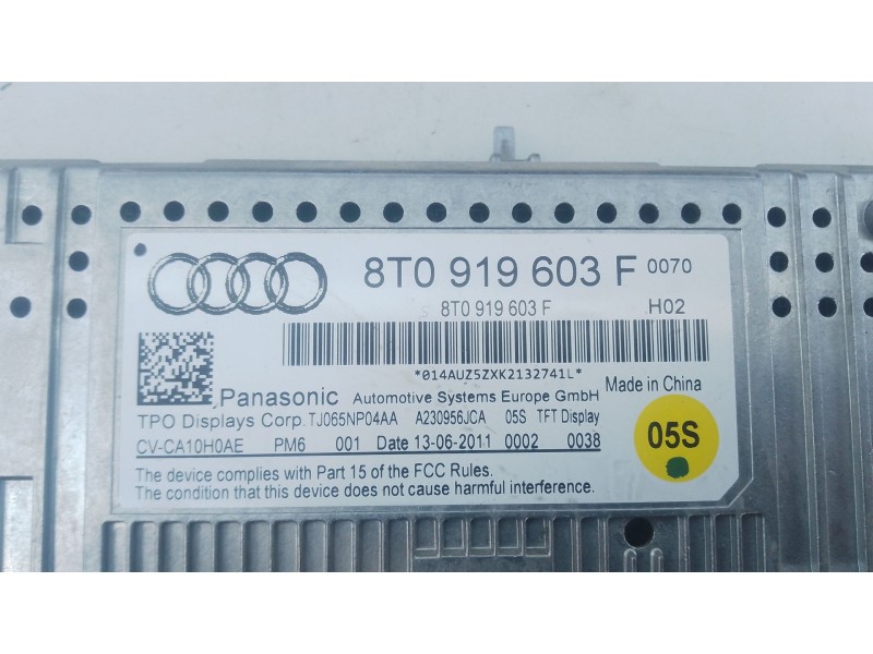 Recambio de sistema audio / radio cd para audi a5 sportback (8t) 2.0 tdi (105kw) referencia OEM IAM   