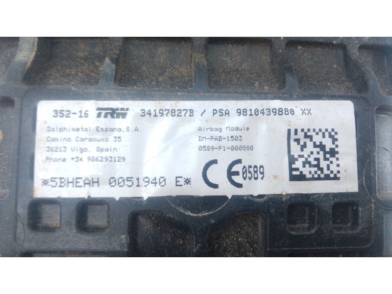 Recambio de airbag delantero derecho para peugeot 3008 ii suv (mc_, mr_, mj_, m4_) 1.6 bluehdi 120 referencia OEM IAM   