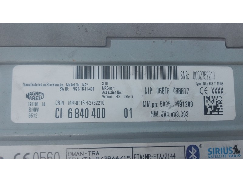 Recambio de sistema navegacion gps para bmw serie x1 (f48) sdrive18d referencia OEM IAM 932212308N CI684040001 