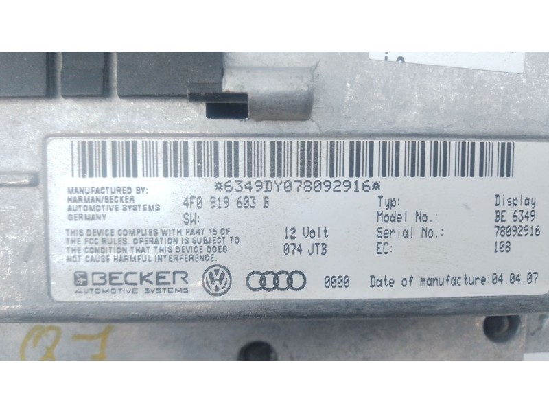 Recambio de sistema navegacion gps para audi q7 (4l) 4.2 tdi (240kw) referencia OEM IAM   
