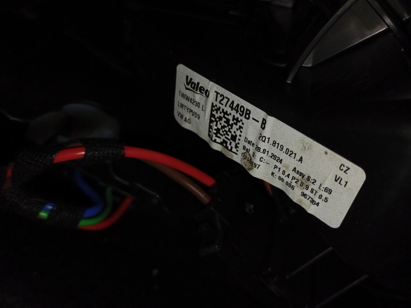 Recambio de ventilador calefaccion para skoda fabia iv (pj3) 1.0 tsi referencia OEM IAM 2Q1819021A  