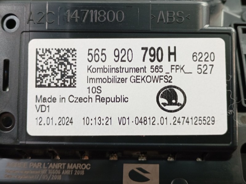 Recambio de cuadro instrumentos para skoda karoq (nu7, nd7) 1.5 tsi referencia OEM IAM 565920790H  