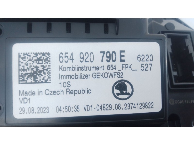Recambio de cuadro instrumentos para skoda fabia iv (pj3) 1.0 tsi referencia OEM IAM 654920790E  