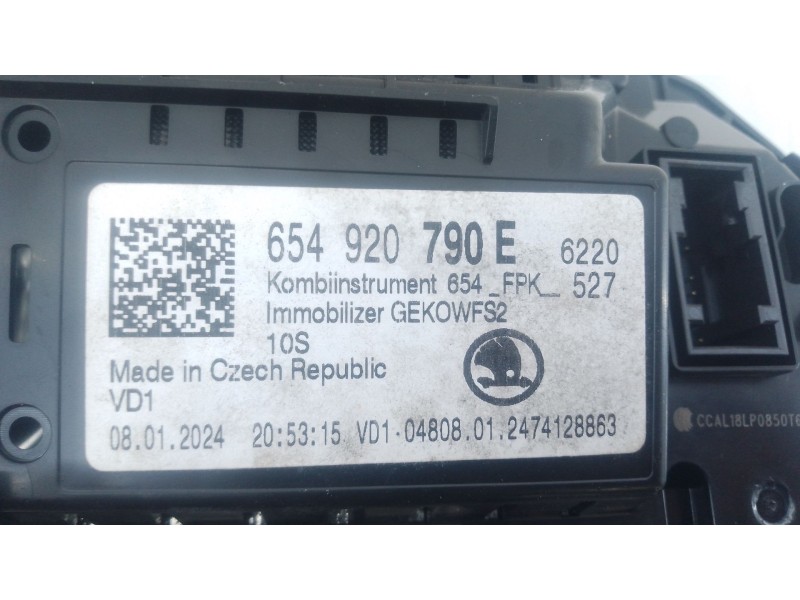 Recambio de cuadro instrumentos para skoda scala (nw1) 1.0 tsi referencia OEM IAM 654920790E  