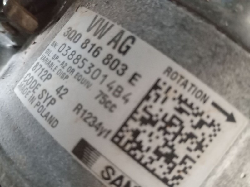 Recambio de compresor aire acondicionado para volkswagen polo vi (aw1, bz1, ae1) 1.0 tsi referencia OEM IAM 3Q0816803E  