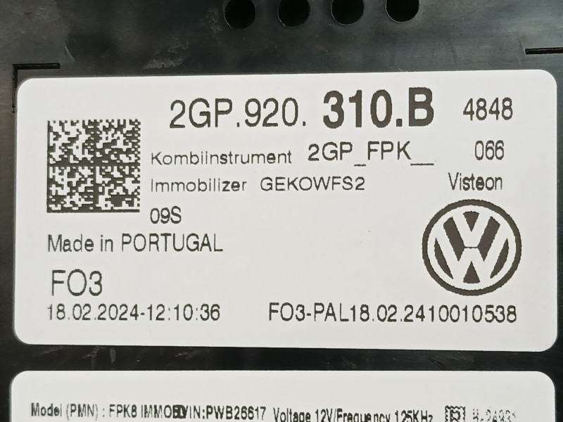 Recambio de cuadro instrumentos para volkswagen polo vi (aw1, bz1, ae1) 1.0 tsi referencia OEM IAM 2GP920310B  
