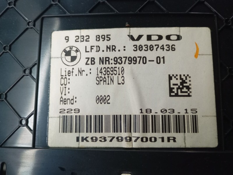 Recambio de cuadro instrumentos para bmw 3 (f30, f80) 318 d referencia OEM IAM 9232895 937997001 