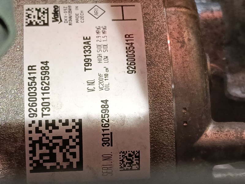 Recambio de compresor aire acondicionado para dacia duster (hm_) 1.3 tce 130 (hmmf) referencia OEM IAM 926003541R  