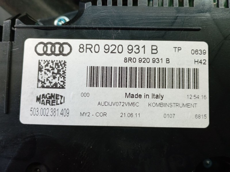 Recambio de cuadro instrumentos para audi q5 (8rb) 2.0 tdi referencia OEM IAM 8R0920931B  