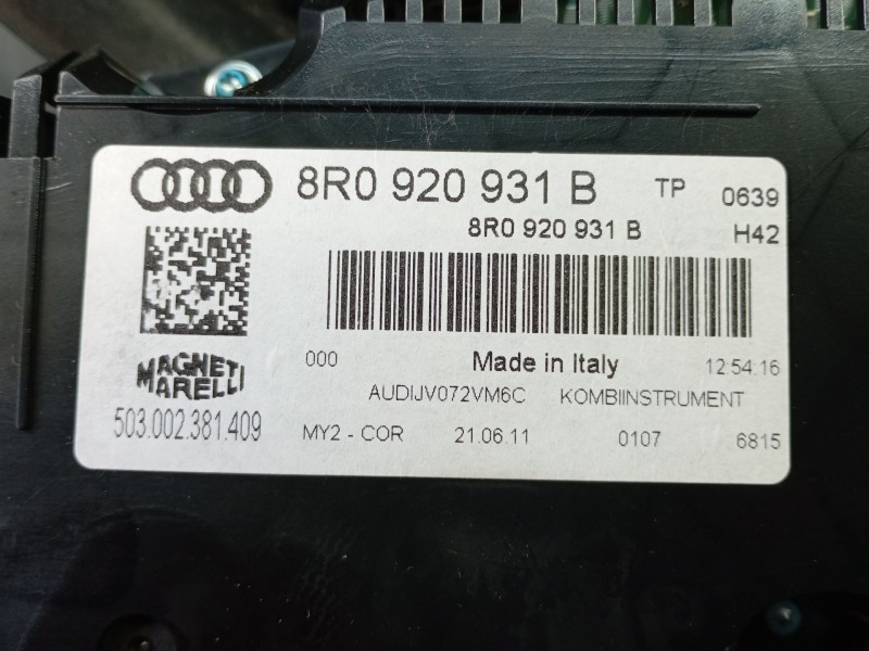 Recambio de cuadro instrumentos para audi q5 (8rb) 2.0 tdi referencia OEM IAM 8R0920931B  