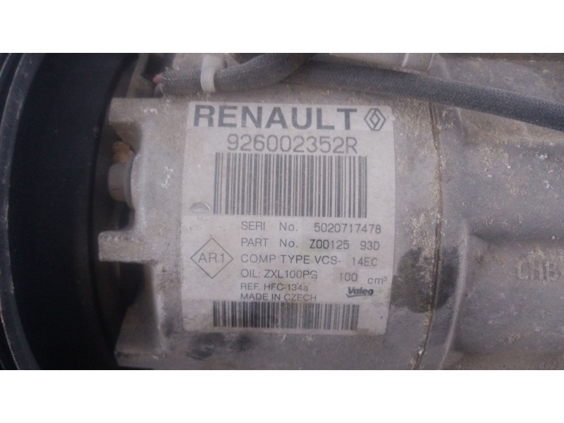 Recambio de compresor aire acondicionado para renault clio iv (bh_) 1.5 dci 75 referencia OEM IAM 926002352R  