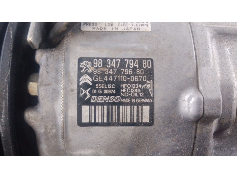 Recambio de compresor aire acondicionado para peugeot 5008 ii (mc_, mj_, mr_, m4_) 1.5 bluehdi 130 (mcyhzj, mcyhzr, mcyhzx) refe