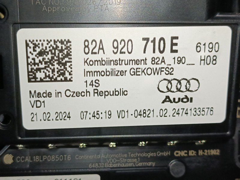 Recambio de cuadro instrumentos para audi a1 sportback (gba) 30 tfsi referencia OEM IAM   