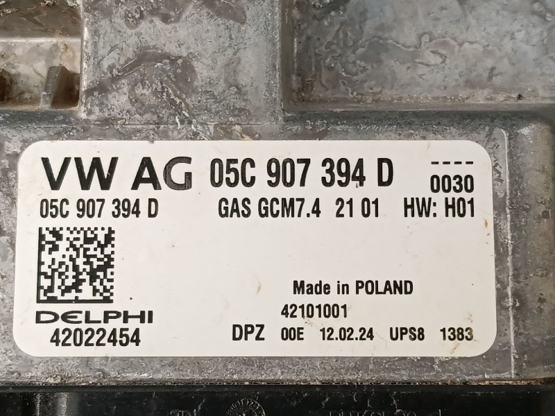 Recambio de centralita motor uce para audi a1 sportback (gba) 30 tfsi referencia OEM IAM 05C907394D 42022454 