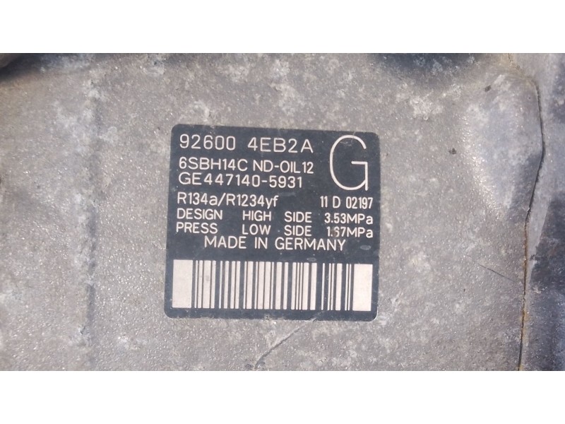 Recambio de compresor aire acondicionado para renault kadjar (ha_, hl_) 1.5 blue dci 115 referencia OEM IAM   