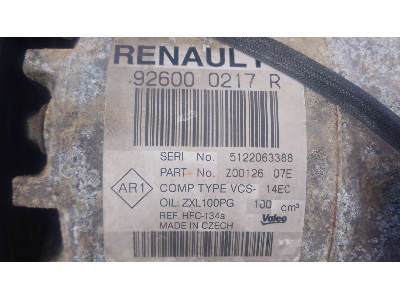 Recambio de compresor aire acondicionado para renault clio iv (bh_) 0.9 tce 90 referencia OEM IAM 926000217R  