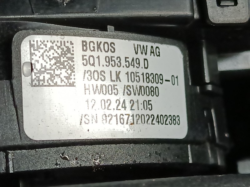 Recambio de anillo airbag para audi a1 sportback (gba) 30 tfsi referencia OEM IAM   