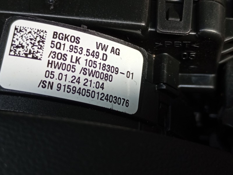 Recambio de anillo airbag para audi a1 sportback (gba) 30 tfsi referencia OEM IAM 5Q1953549D  