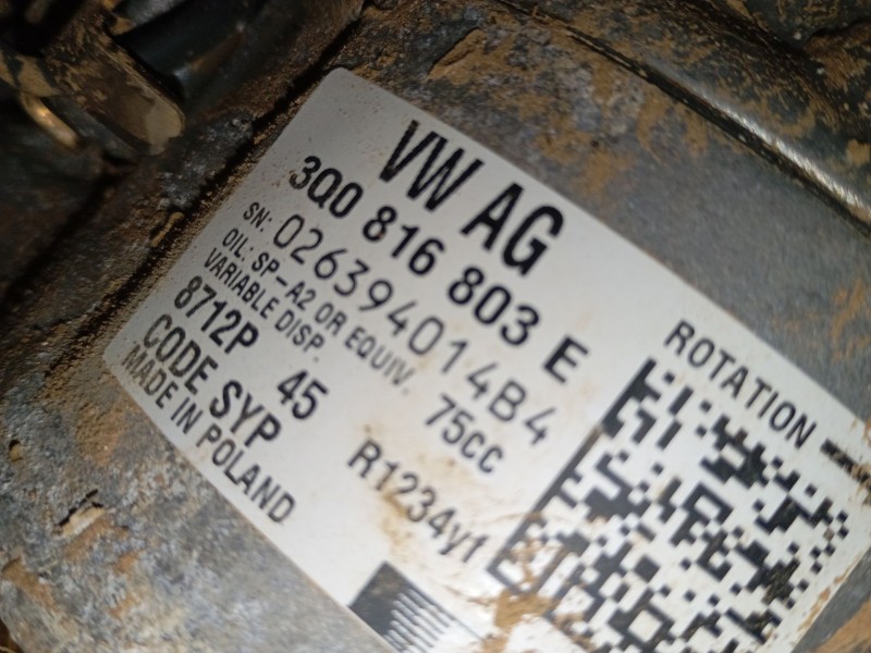 Recambio de compresor aire acondicionado para audi a1 sportback (gba) 30 tfsi referencia OEM IAM 3Q0816803E  
