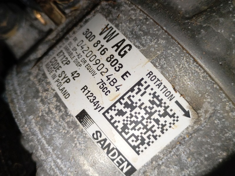 Recambio de compresor aire acondicionado para audi a1 sportback (gba) 30 tfsi referencia OEM IAM 3Q0816803E  