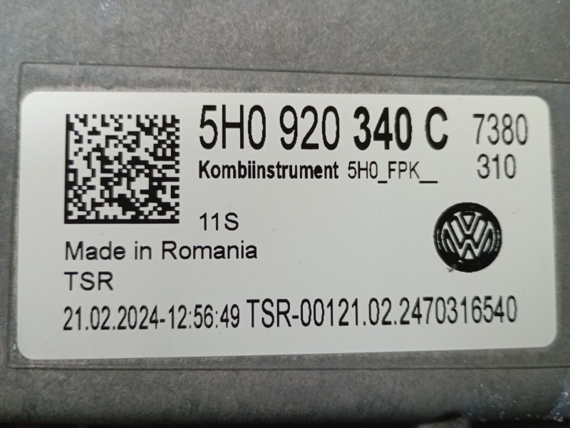 Recambio de cuadro instrumentos para volkswagen golf viii (cd1, da1) 1.0 etsi referencia OEM IAM 5H0920340C  