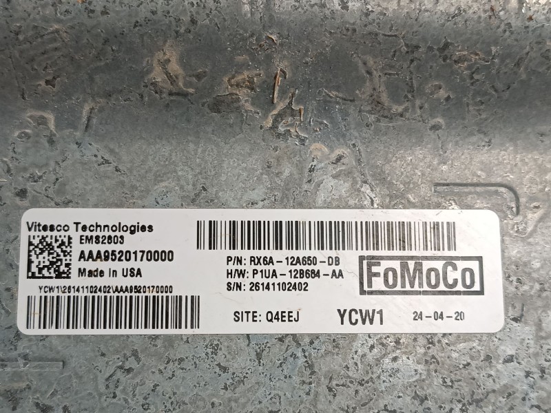 Recambio de centralita motor uce para ford kuga iii (dfk) 2.5 duratec plug-in-hybrid referencia OEM IAM RX6A12A650DB 26141102402