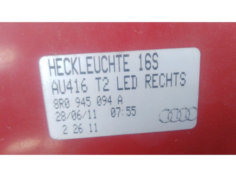Recambio de piloto trasero derecho para audi q5 (8rb) 2.0 tdi referencia OEM IAM   