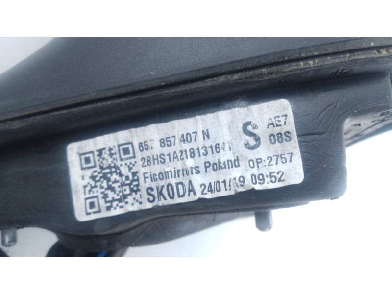 Recambio de retrovisor izquierdo electrico para skoda scala (nw1) 1.0 tsi referencia OEM IAM   