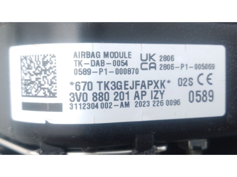 Recambio de kit airbag para skoda fabia iv (pj3) 1.0 tsi referencia OEM IAM 5QF959655AM  