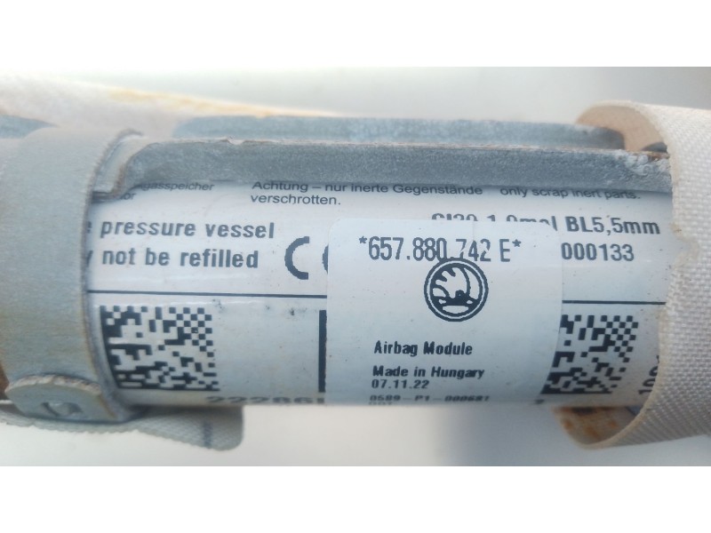 Recambio de airbag cortina delantero derecho para skoda scala (nw1) 1.0 tsi referencia OEM IAM   
