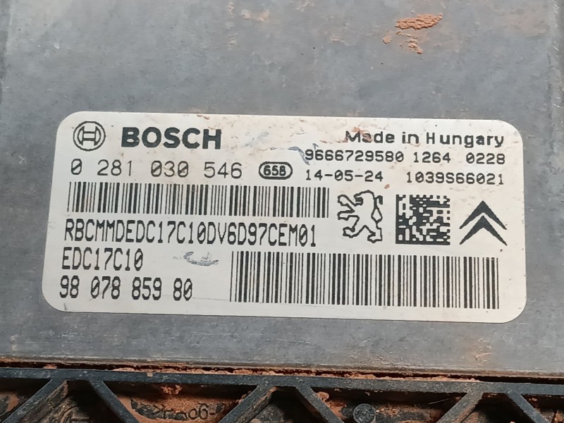 Recambio de centralita motor uce para fiat scudo furgoneta (270_, 272_) 1.6 d multijet referencia OEM IAM 9807885980 0281030546 