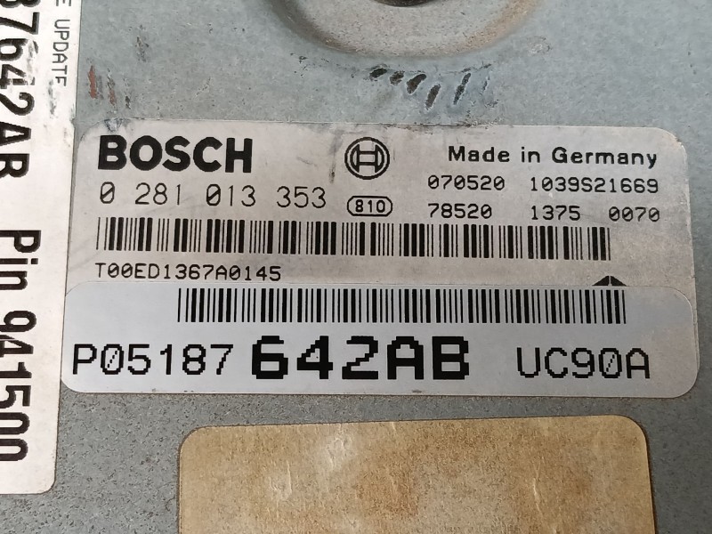 Recambio de centralita motor uce para dodge nitro 2.8 crd 4wd referencia OEM IAM P05187642AB 0281013353 