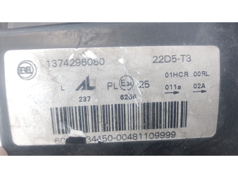 Recambio de faro izquierdo para fiat ducato furgoneta (250_) 130 multijet 2,3 d referencia OEM IAM 1374296080  