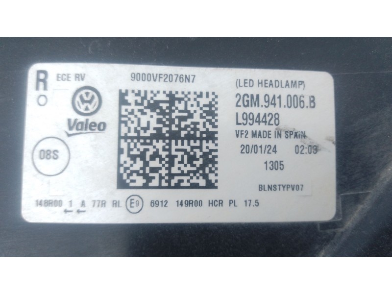 Recambio de faro derecho para toyota corolla hatchback (_e21_, _ea1_, _eh1_) 1.8 hybrid (zwe211) referencia OEM IAM   