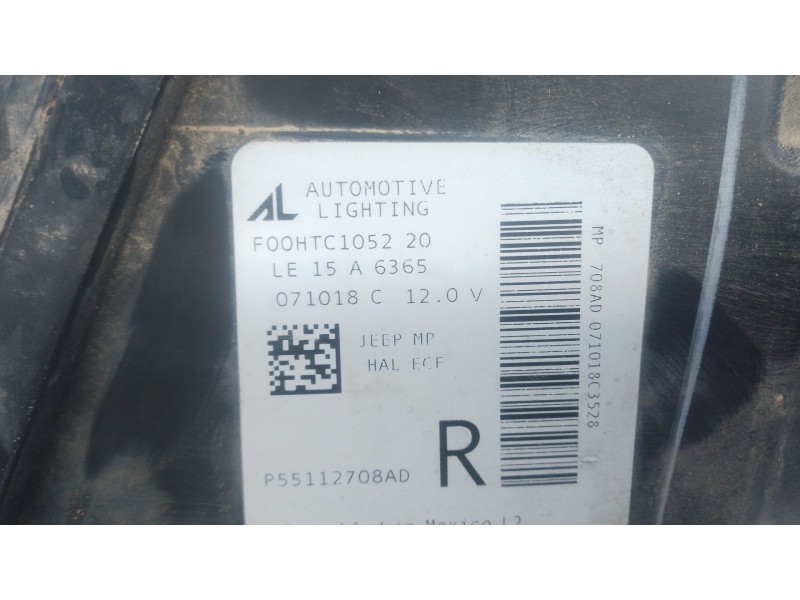 Recambio de faro derecho para jeep compass (mp, m6, mv, m7) 1.4 multiair referencia OEM IAM   