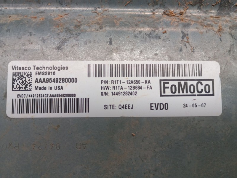 Recambio de centralita motor uce para ford puma (j2k, cf7) 1.0 ecoboost mhev referencia OEM IAM R1T112A650KA  