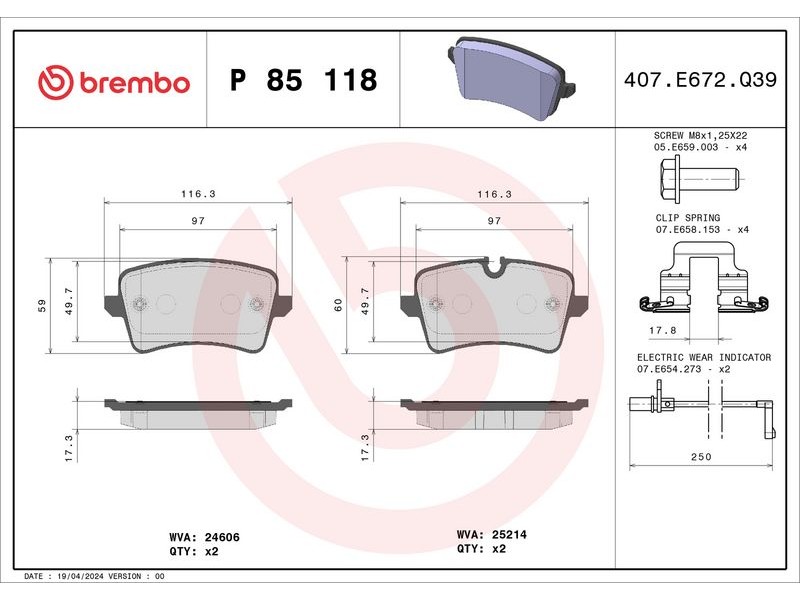 Recambio de juego pastillas de frenos para audi a7 sportback (4ga, 4gf) 3.0 tdi referencia OEM IAM B111292 B111322 8020584103913