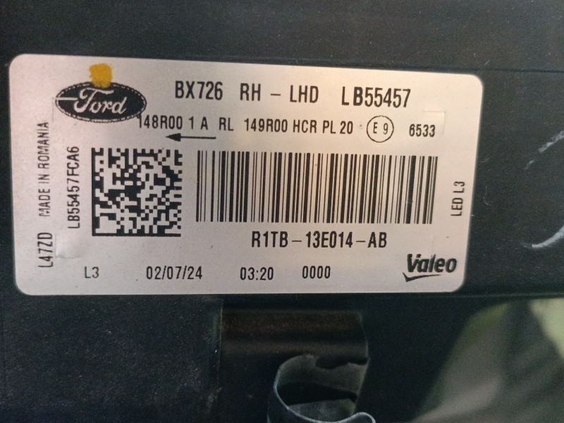 Recambio de faro derecho xenon para ford puma (j2k, cf7) 1.0 ecoboost mhev referencia OEM IAM R1TB-13E014-AB  