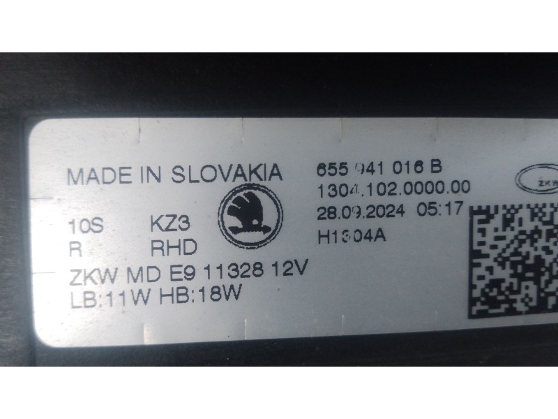 Recambio de faro derecho xenon para skoda kamiq (nw4) 1.0 tsi referencia OEM IAM 655041016B  
