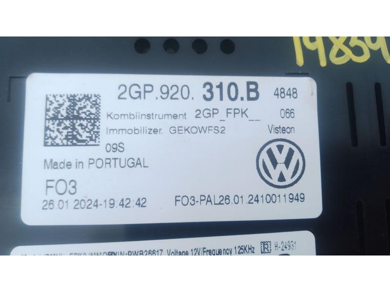 Recambio de cuadro instrumentos para volkswagen polo vi (aw1, bz1, ae1) 1.0 tsi referencia OEM IAM 2GP920310B  