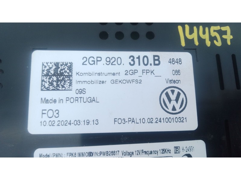 Recambio de cuadro instrumentos para volkswagen polo vi (aw1, bz1, ae1) 1.0 tsi referencia OEM IAM 2GP920310B  