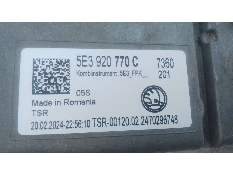 Recambio de cuadro instrumentos para skoda octavia iv (nx3, nn3, pv3) 2.0 tdi referencia OEM IAM 5E3920770C  