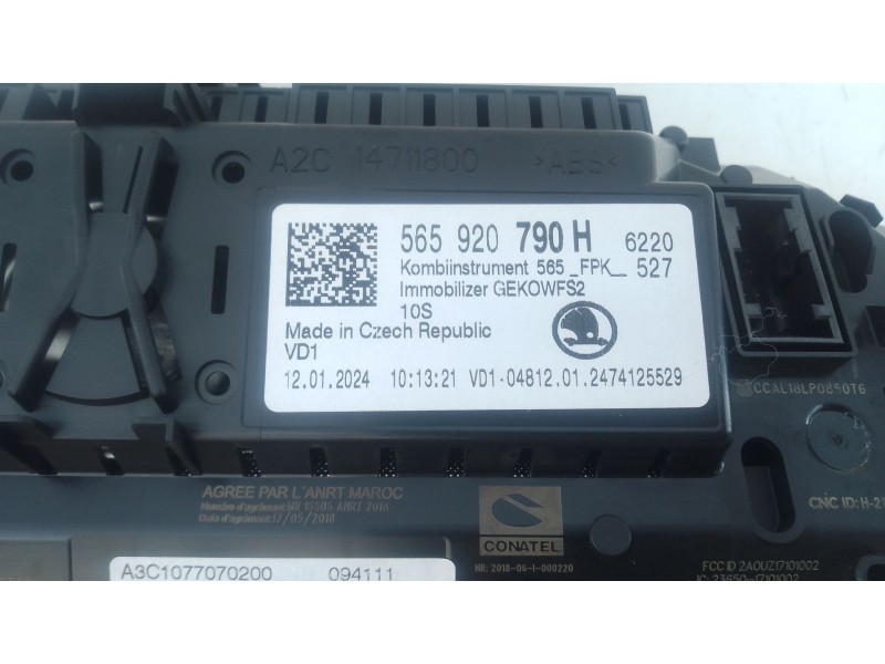 Recambio de cuadro instrumentos para skoda karoq (nu7, nd7) 1.5 tsi referencia OEM IAM 565920790H  