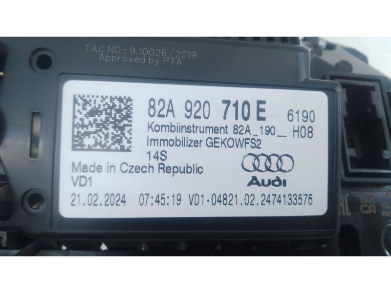 Recambio de cuadro instrumentos para audi a1 sportback (gba) 30 tfsi referencia OEM IAM 82A920710E  